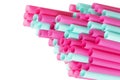 Colorful plastic straws used to illustrate plastic pollution Royalty Free Stock Photo