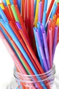 Colorful plastic straws used to illustrate plastic pollution Royalty Free Stock Photo