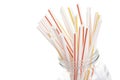 Colorful plastic straws used to illustrate plastic pollution Royalty Free Stock Photo
