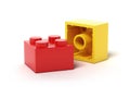 Colorful plastic toy blocks.