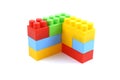 Colorful plastic toy bricks construction