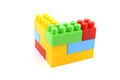 Colorful plastic toy bricks construction