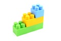 Colorful plastic toy bricks construction