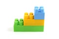 Colorful plastic toy bricks construction