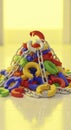 Colorful Plastic Toy Rings and Chains Royalty Free Stock Photo