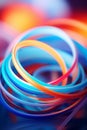 colorful plastic tubes on a black background Royalty Free Stock Photo