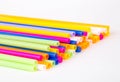 Colorful plastic tubes on a white. Royalty Free Stock Photo