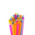 Colorful plastic tubes on a white. Royalty Free Stock Photo