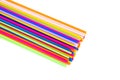 Colorful plastic tubes on a white. Royalty Free Stock Photo