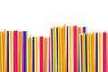 Colorful plastic tubes on a white. Royalty Free Stock Photo