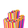 Colorful plastic tubes on a white. Royalty Free Stock Photo