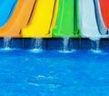 Colorful plastic water-slides. Royalty Free Stock Photo