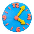 Colorful plasticine clay clock Royalty Free Stock Photo