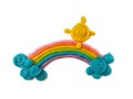 Colorful plasticine clay rainbow, beautiful sky dough