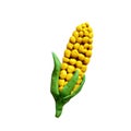 Colorful plasticine handmade 3D sweet corn icon isolated on white background Royalty Free Stock Photo