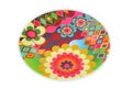 colorful plate round object with abstract designs