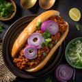 A plate of steaming hot pav bhaji