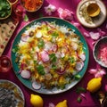 A colorful plate of vegetable biryani