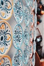 colorful plates on a wall in Frigiliana, Andalusia Royalty Free Stock Photo