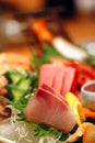 A colorful platter of sashimi sushi Royalty Free Stock Photo