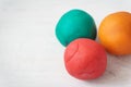 Colorful playdough balls Royalty Free Stock Photo