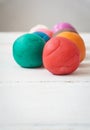 Colorful playdough balls Royalty Free Stock Photo