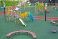 Colorful Playground with Slides and Climbing Frames Royalty Free Stock Photo