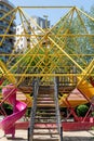 Colorful Playground Structure with Slides and Climbing Frames Royalty Free Stock Photo