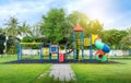 Colorful playground on yard in the park Royalty Free Stock Photo