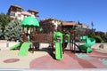 Colorful playground on yard in the park. Child.
