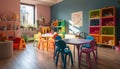 Colorful playroom with toys and educational materials generated by AI Royalty Free Stock Photo