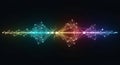 Colorful Plexus Network: Abstract Data Visualization with Glowing Nodes on Black Background Royalty Free Stock Photo