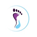 colorful podiatric care foot print logo design vector icon illustration Royalty Free Stock Photo