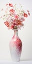 Colorful Pointillist Vase: A Stunning Floral Arrangement Inspired By Rinko Kawauchi And Fintan Magee