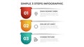 Colorful 3 points of steps diagram with simple design, infographic template vector