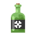 Colorful poison bottle icon vector flat illustration. Death chemical beverage or toxic mortal drink