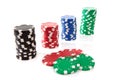 Colorful poker casino chips