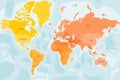 Colorful political map of World. Royalty Free Stock Photo