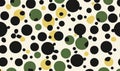Colorful polka dot pattern on off-white background for textile, wallpaper, or wrapping paper Royalty Free Stock Photo