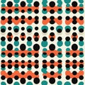 Colorful polka dot seamless pattern. Circle dots shapes spheres illustration for fabric, wrapping paper design, card Royalty Free Stock Photo