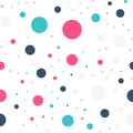 Colorful polka dots seamless pattern on black 19. Royalty Free Stock Photo