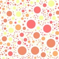 Colorful polka dots seamless pattern on black 21. Royalty Free Stock Photo