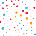 Colorful polka dots seamless pattern on black 18. Royalty Free Stock Photo