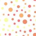 Colorful polka dots seamless pattern on black 21. Royalty Free Stock Photo