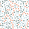 Colorful polka dots seamless pattern on white 26. Royalty Free Stock Photo