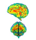 Colorful polygonal brain Royalty Free Stock Photo
