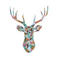 Colorful polygonal deer head.