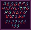 Colorful polygonal font