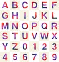 Colorful polygonal font and number