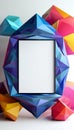 Colorful shapes surround an empty frame for your creativity Royalty Free Stock Photo